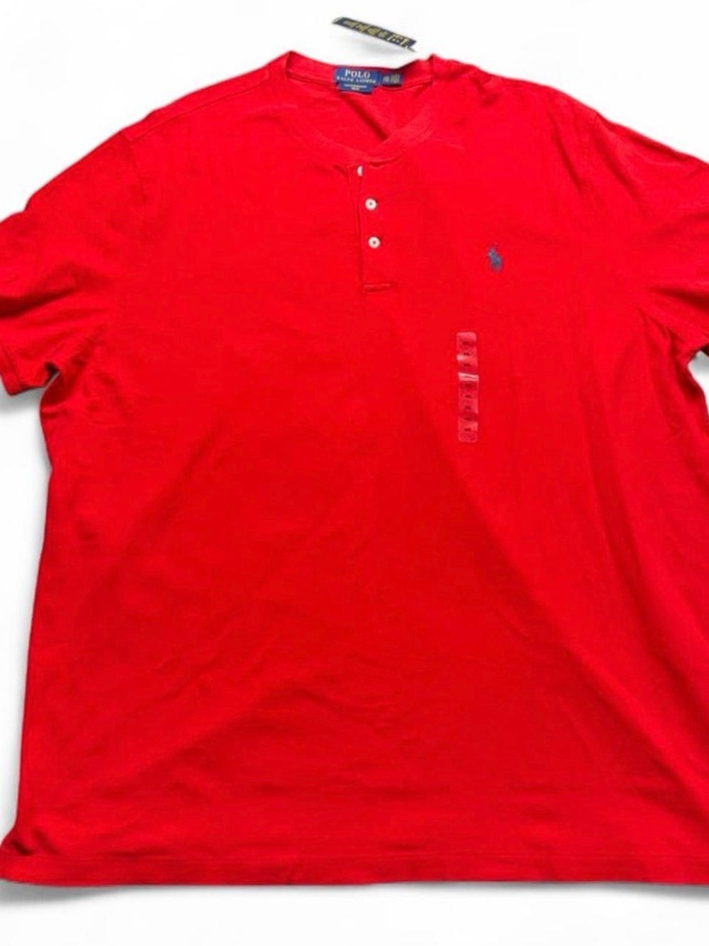 Polo by Ralph Lauren Bright Red Short-Sleeve Henley Shirt